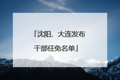 沈阳、大连发布干部任免名单